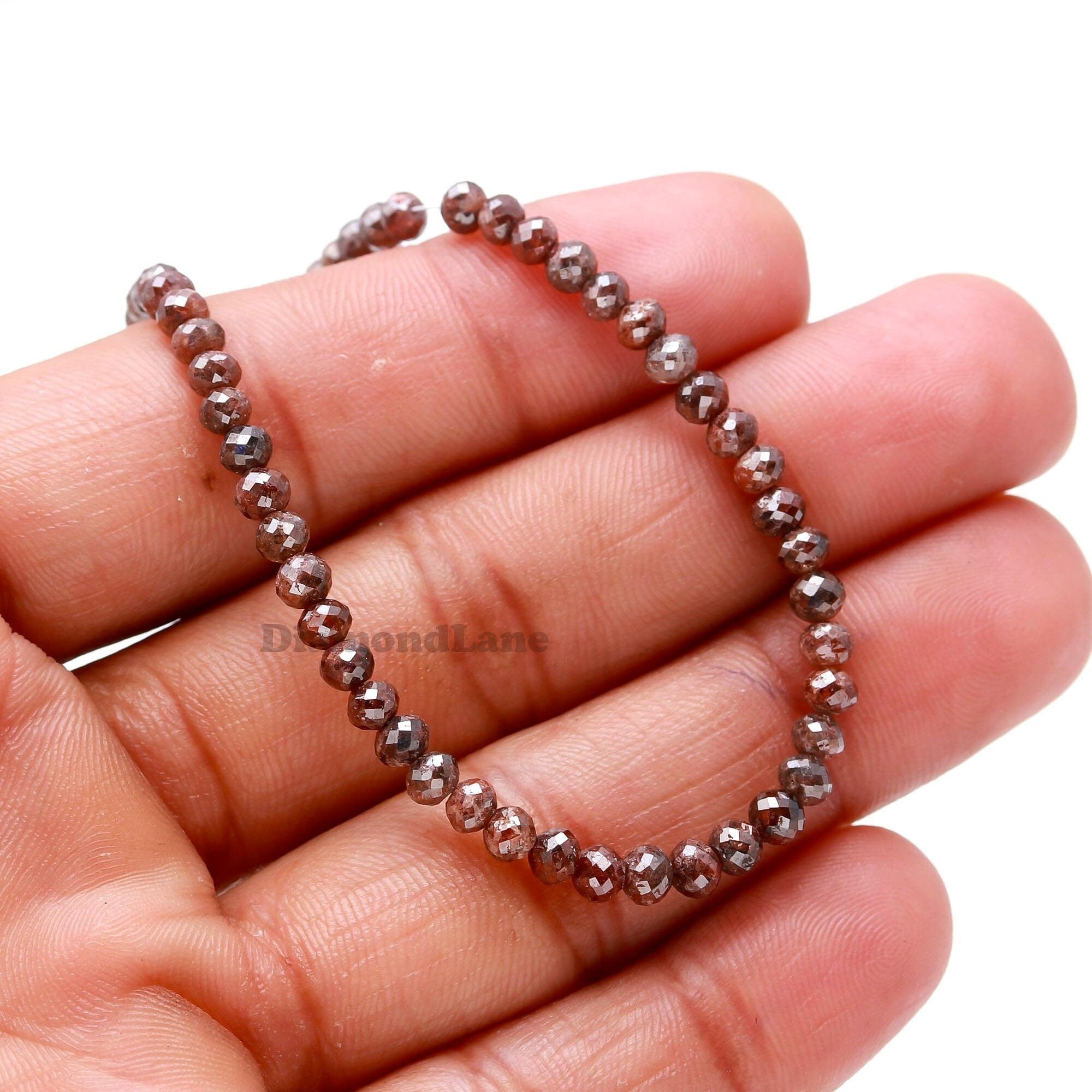 AAA+ Champagne Rondelle 15 inch Natural Faceted Red Diamond Beads