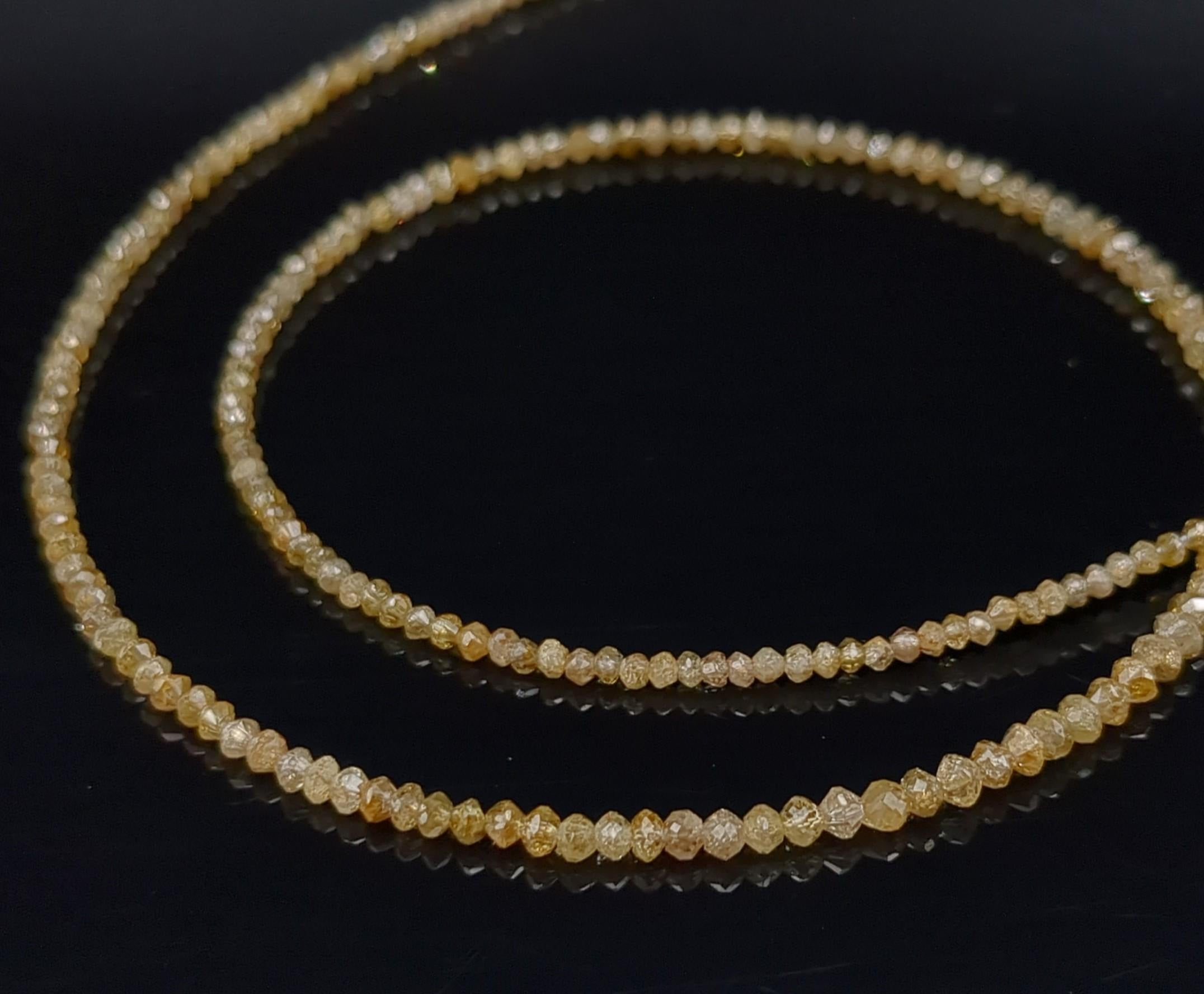 15 inch Natural Faceted Champagne Diamond Beads AAA+ Jewellery Making 2 mm