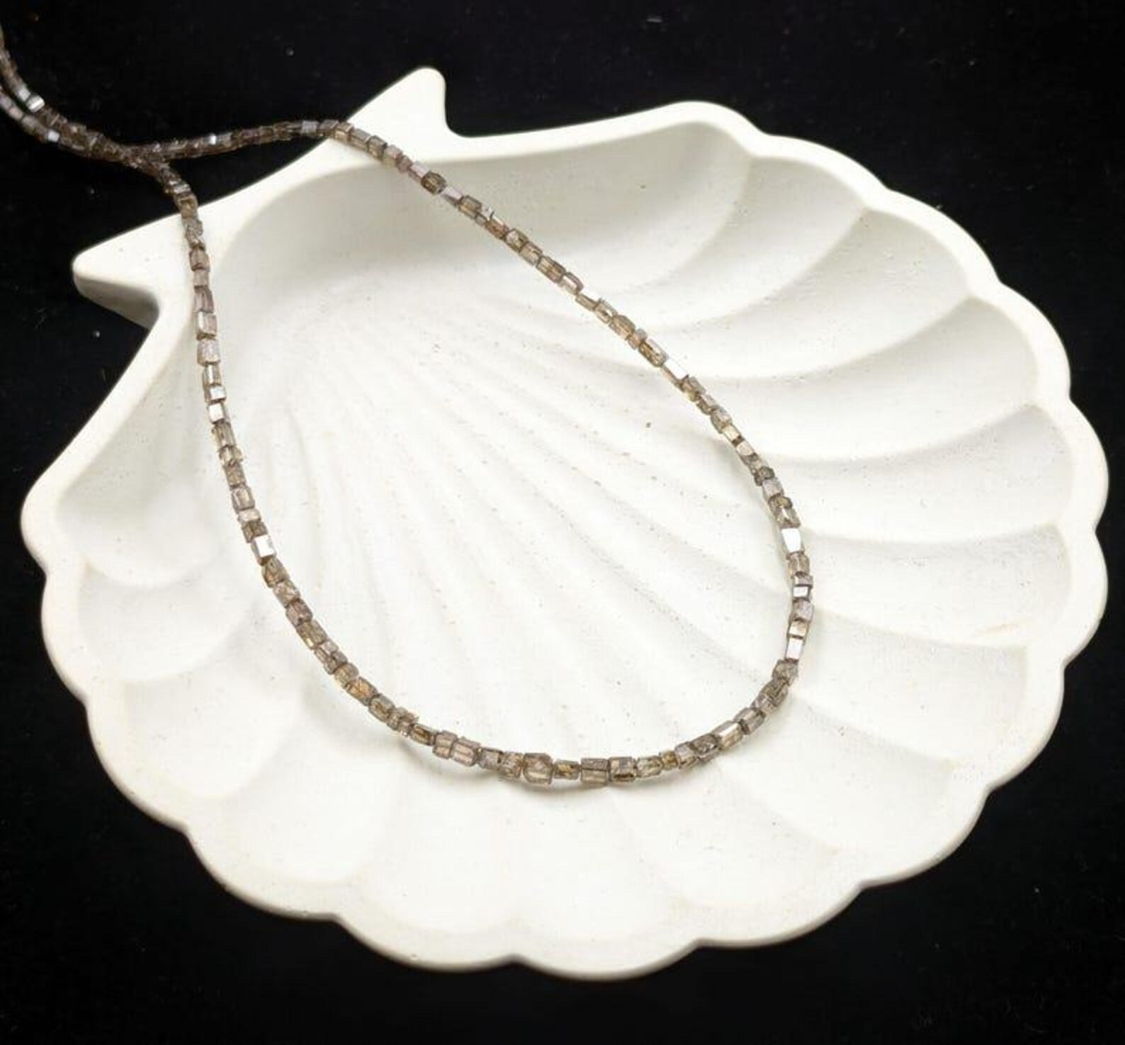 14 inch Champagne Diamond Cube Beads Faceted Natural Diamond