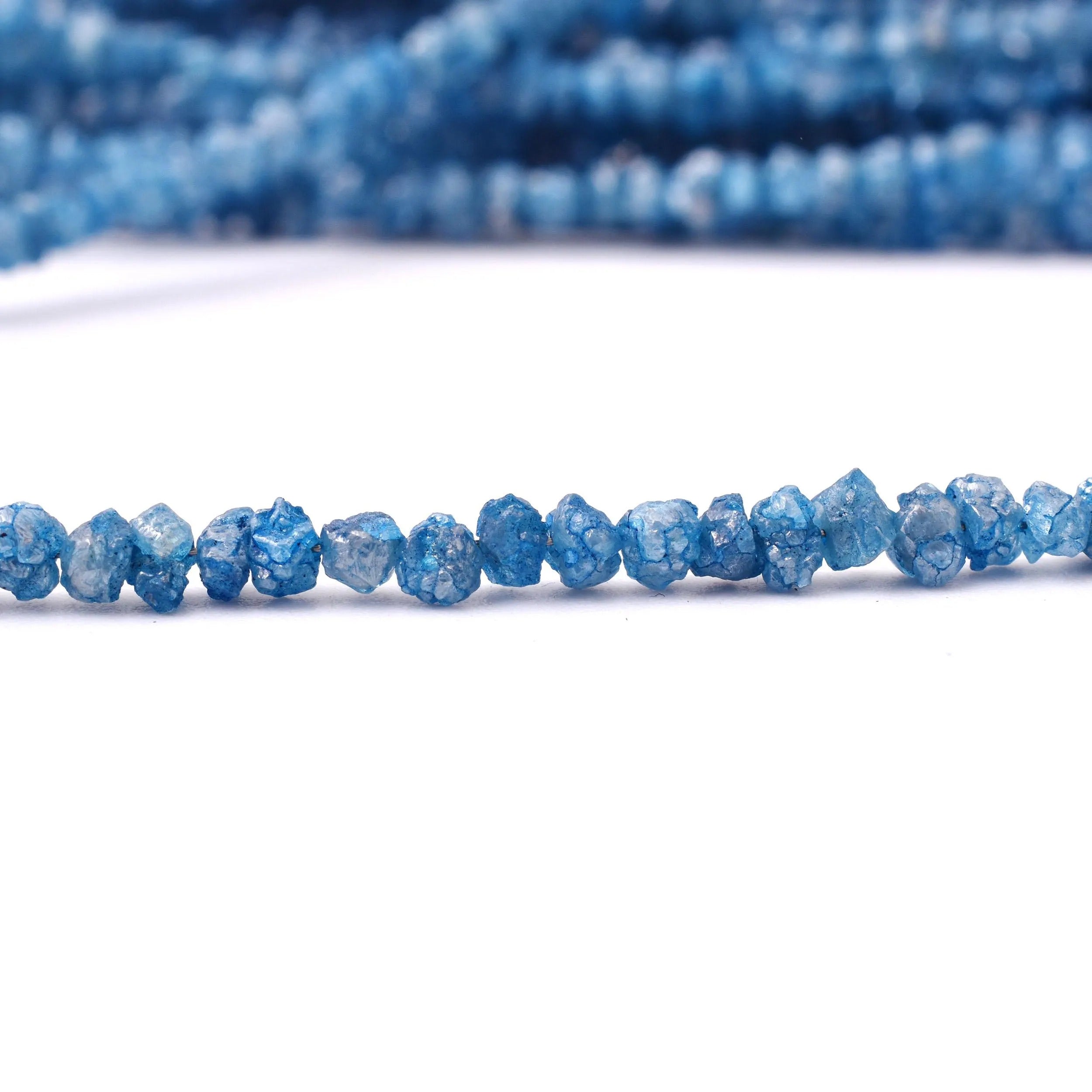 15 Inch Strand Blue Uncut Diamond Beads Raw Rough Nuggets Beads