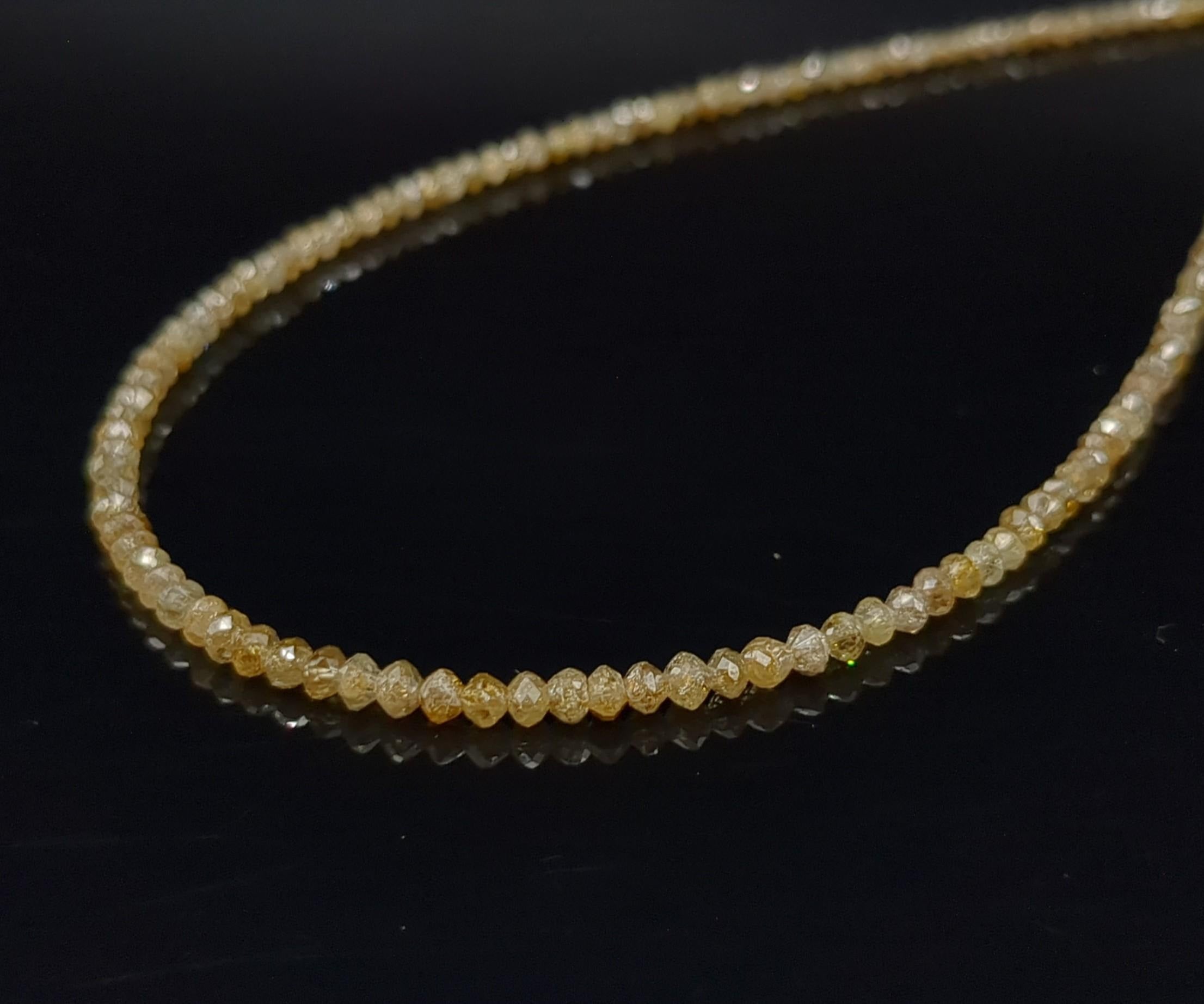 15 inch Natural Faceted Champagne Diamond Beads AAA+ Jewellery Making 2 mm