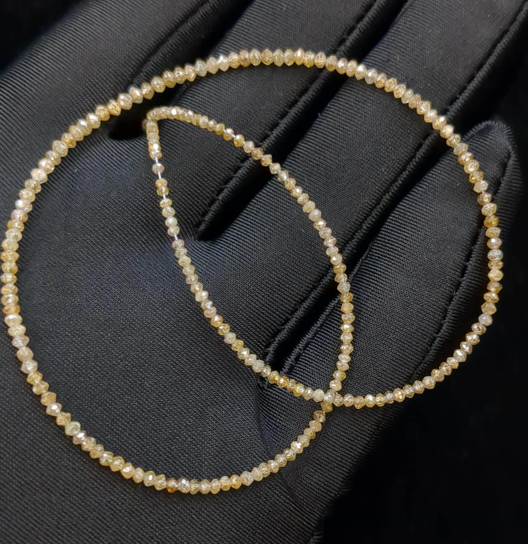 15 inch Natural Faceted Champagne Diamond Beads AAA+ Jewellery Making 2 mm