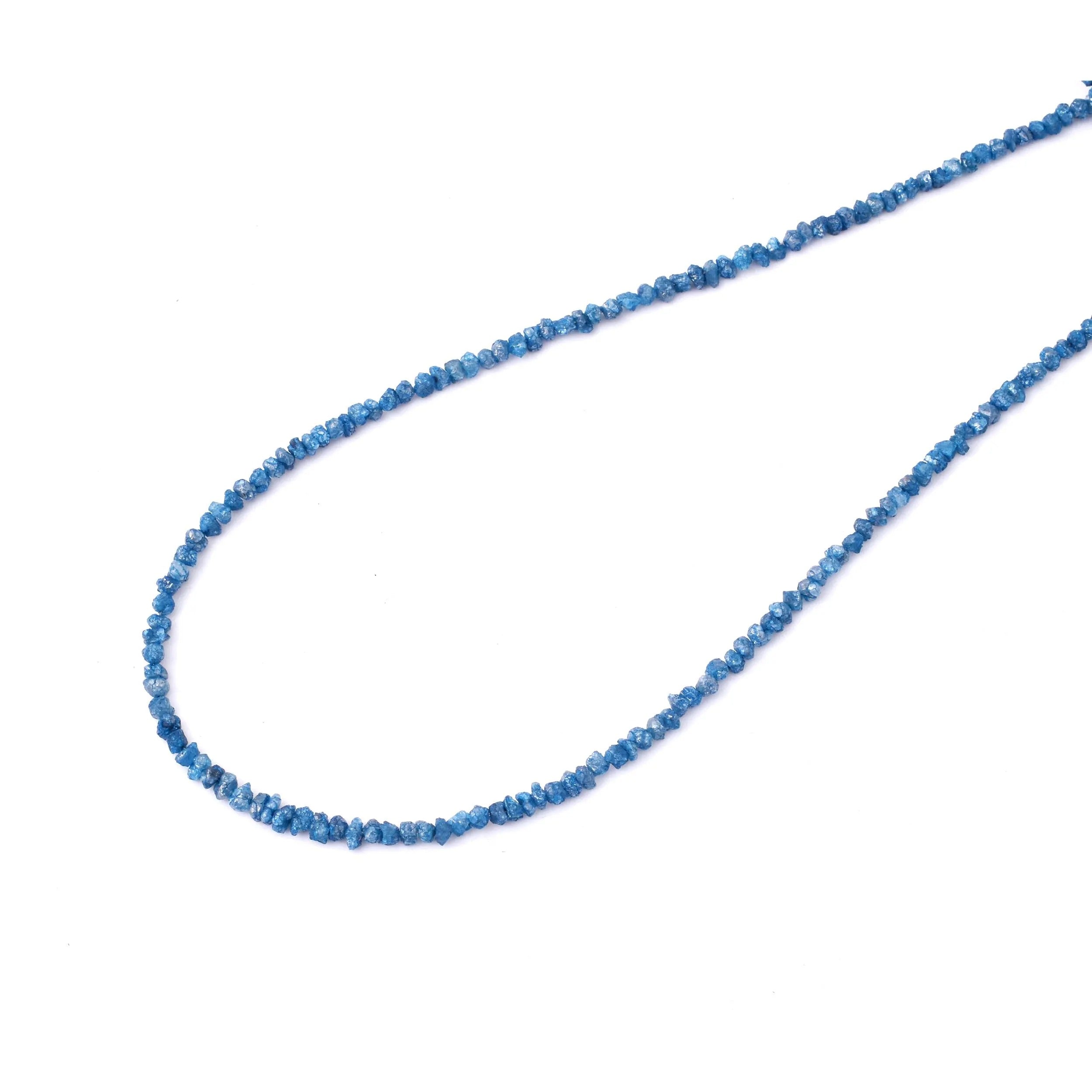 15 Inch Strand Blue Uncut Diamond Beads Raw Rough Nuggets Beads