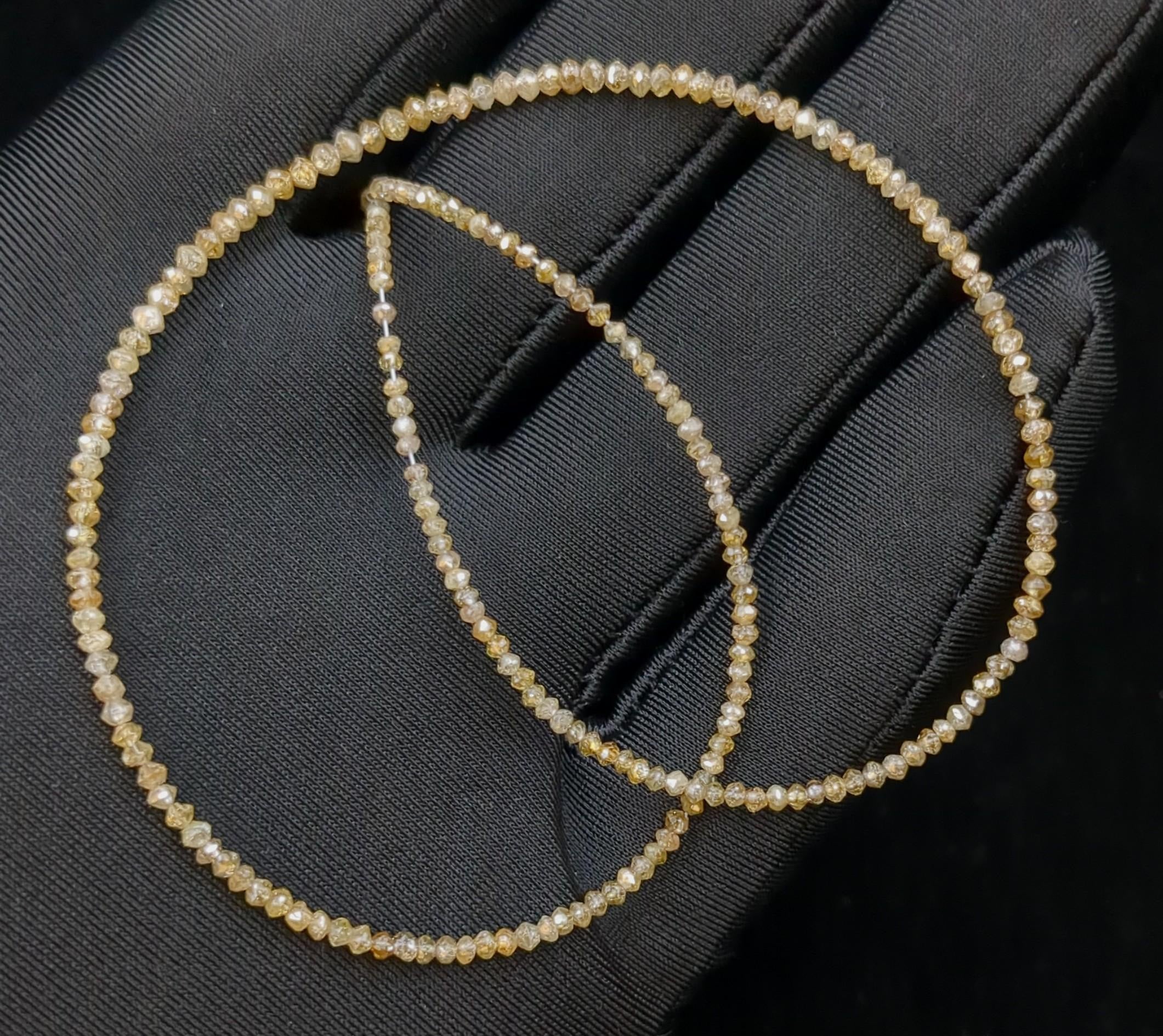 15 inch Natural Faceted Champagne Diamond Beads AAA+ Jewellery Making 2 mm