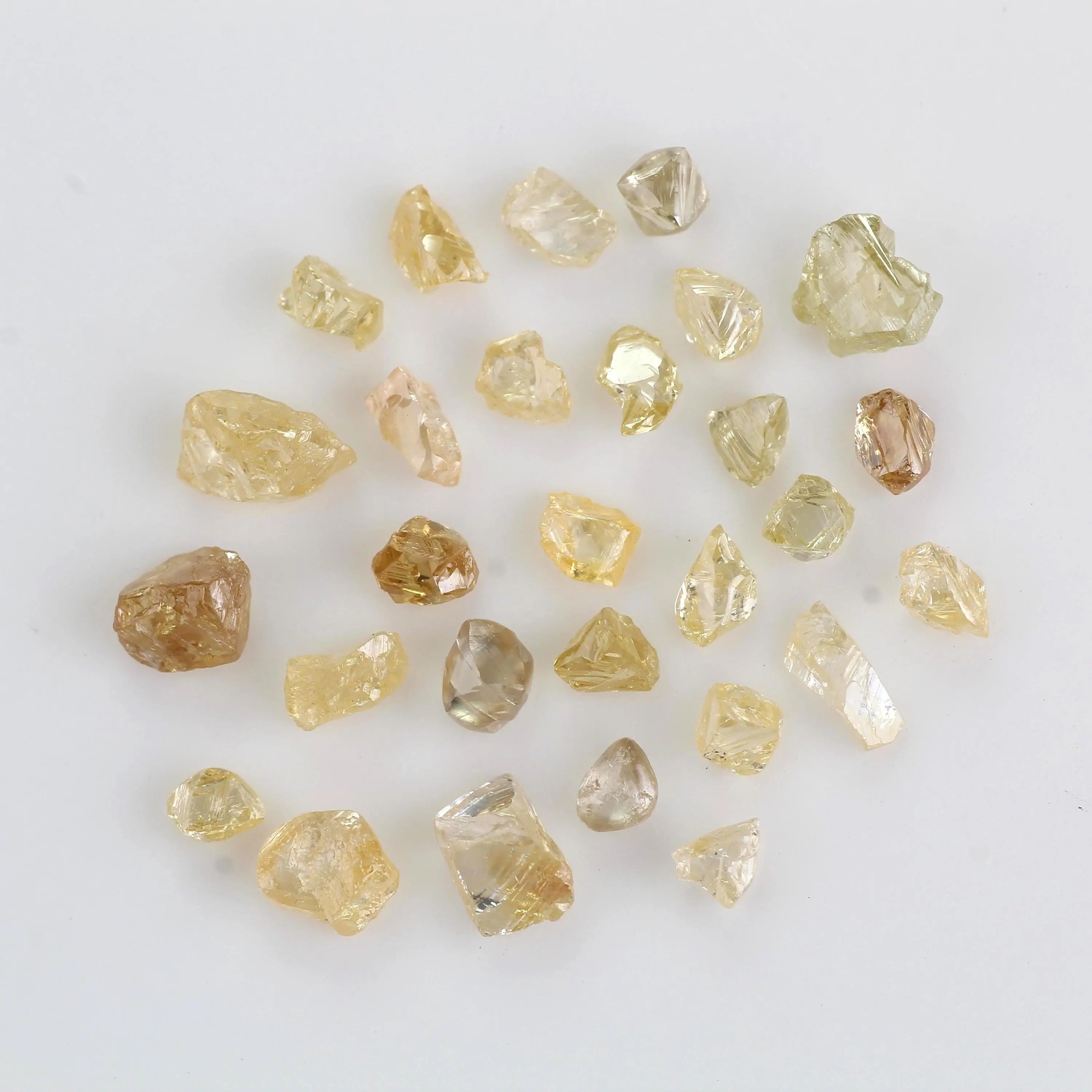 6.66 TCW Natural Fancy Yellow Orange Rough Diamond Lot 2.98 - 4 MM