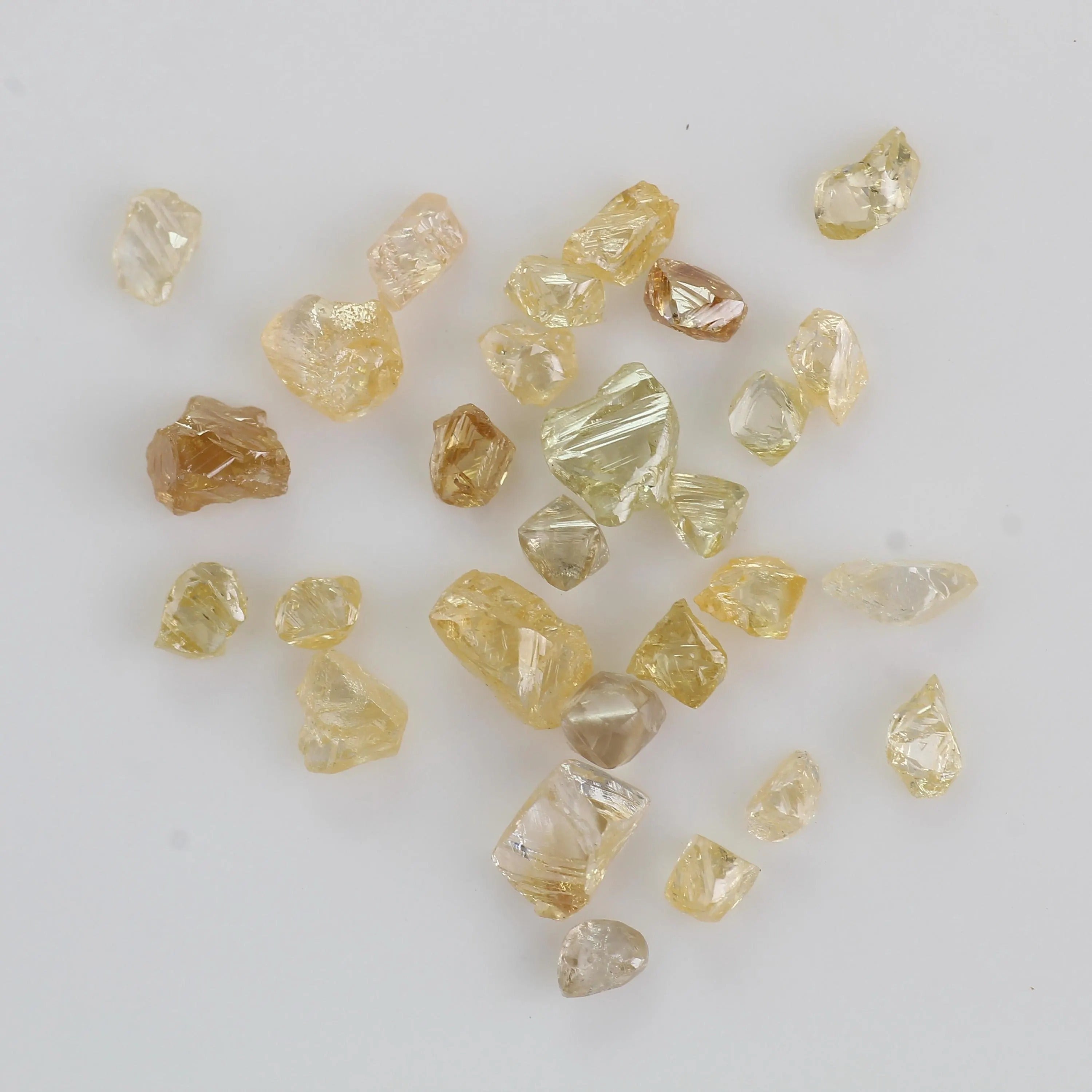 6.66 TCW Natural Fancy Yellow Orange Rough Diamond Lot 2.98 - 4 MM