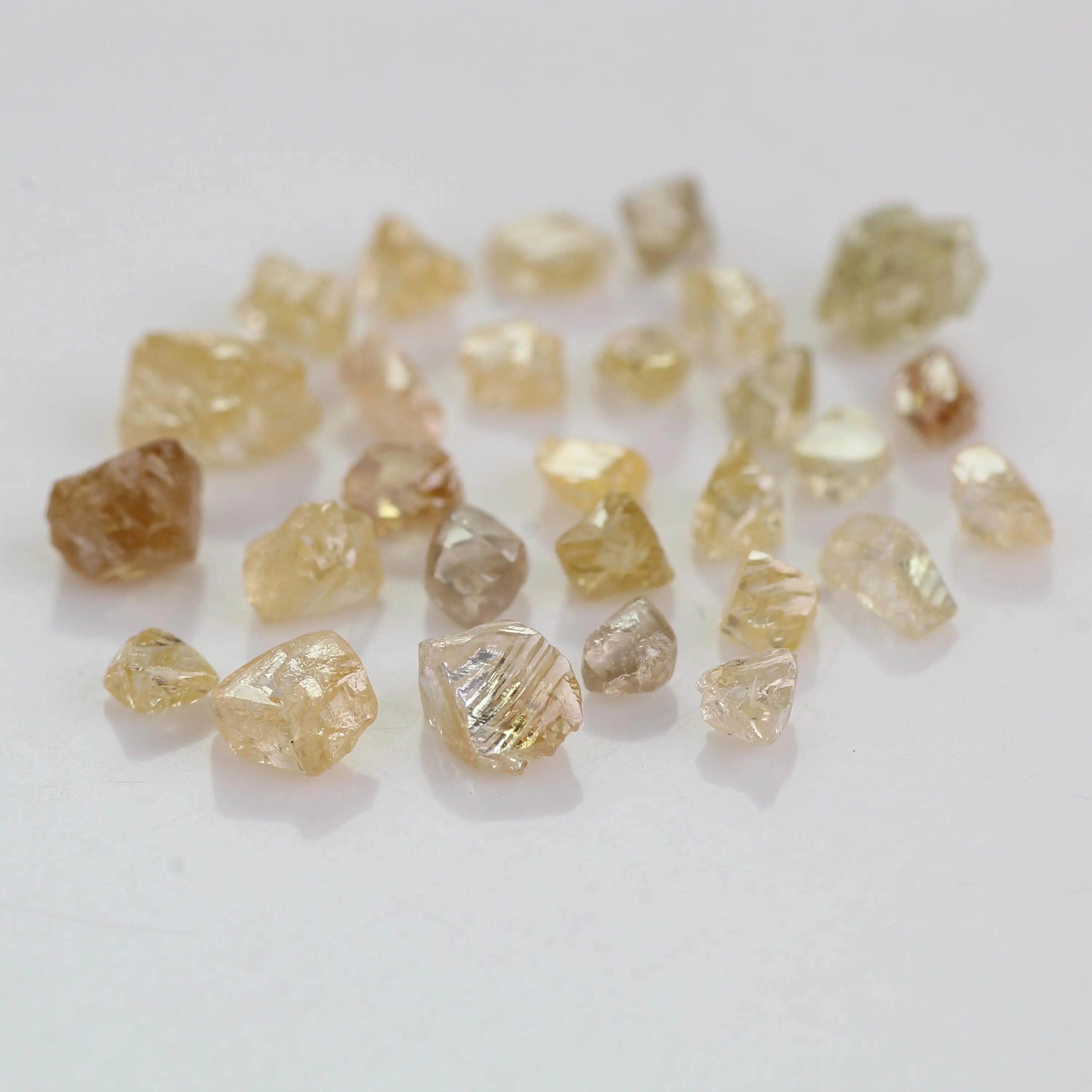 6.66 TCW Natural Fancy Yellow Orange Rough Diamond Lot 2.98 - 4 MM
