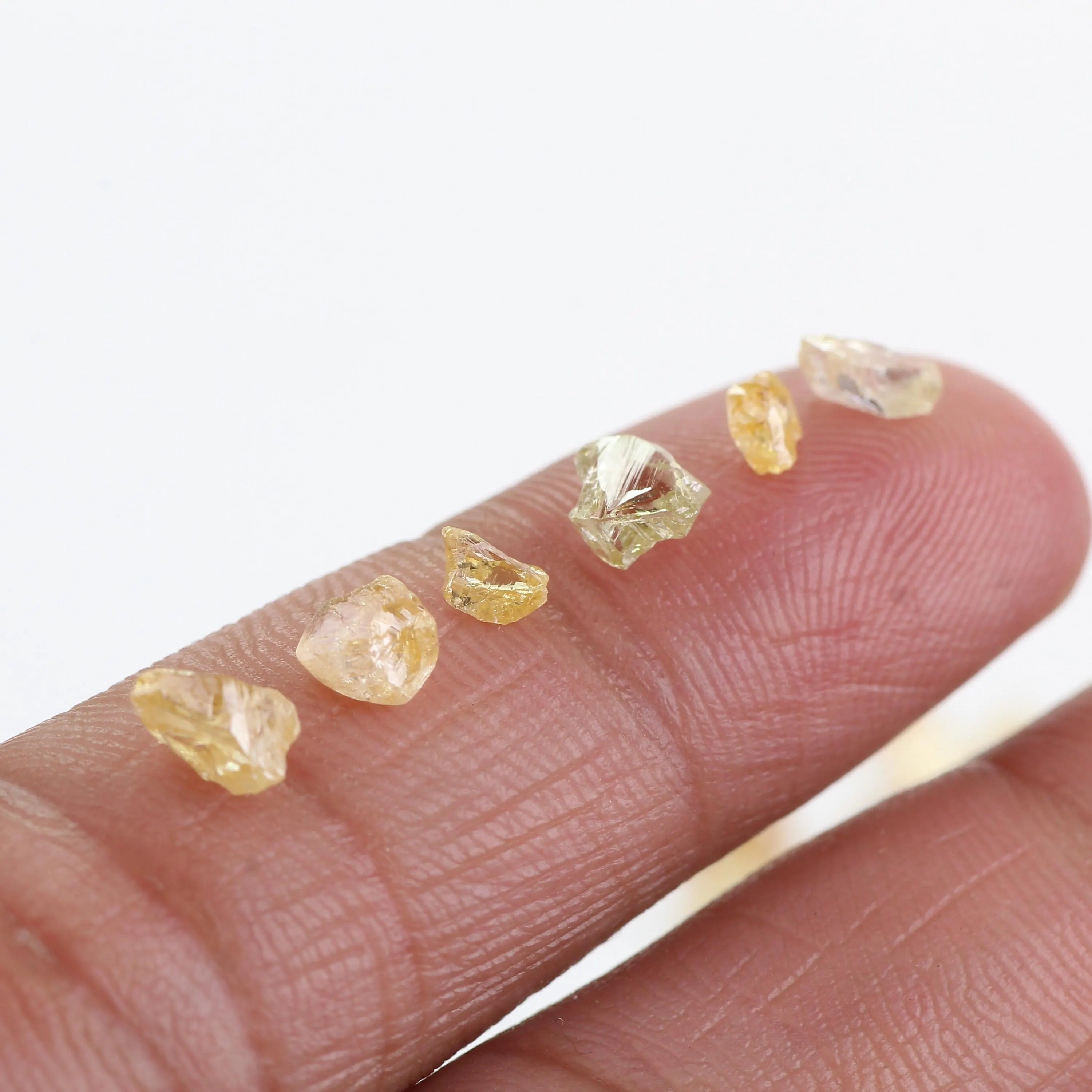 6.66 TCW Natural Fancy Yellow Orange Rough Diamond Lot 2.98 - 4 MM