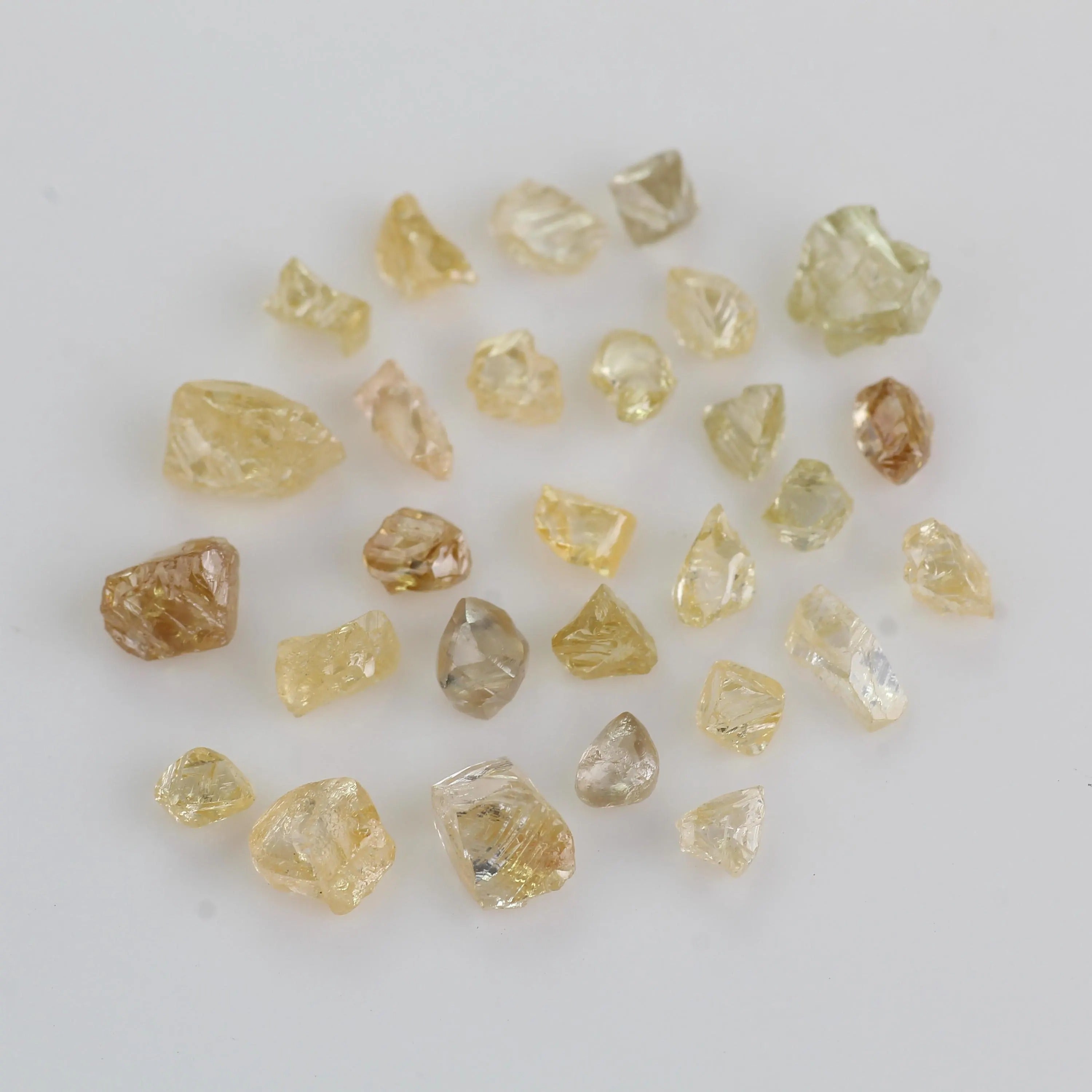6.66 TCW Natural Fancy Yellow Orange Rough Diamond Lot 2.98 - 4 MM