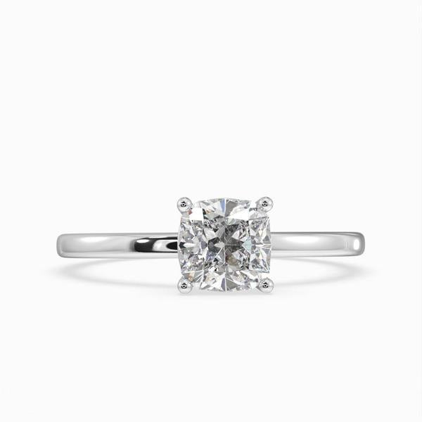 Deltic Cushion Solitaire Engagement Ring 14K / 18K Solid Gold