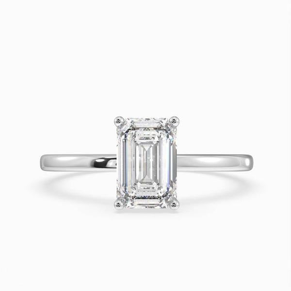 Deltic Emerald Solitaire Engagement Ring 14K / 18K Solid Gold