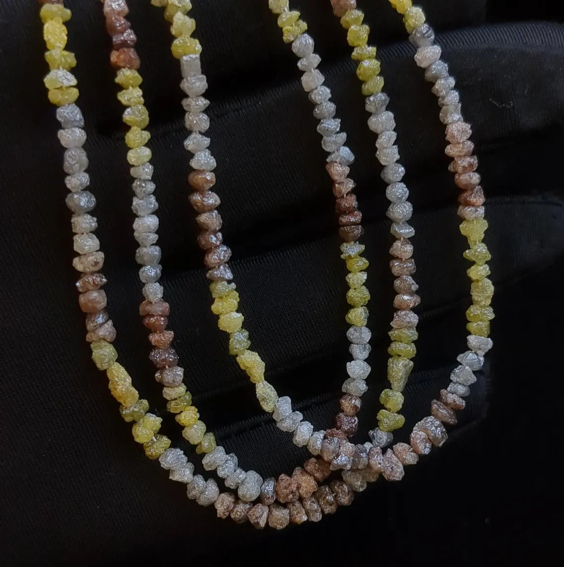 Multi Colour Raw Natural Rough Diamond Nugget Beads 3-5mm