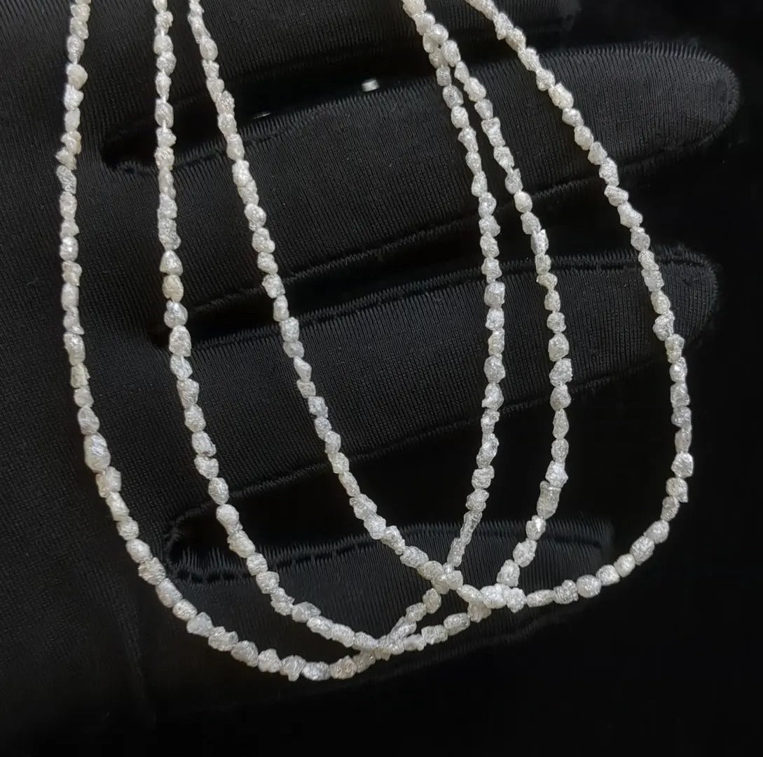 Raw White Diamond Beads Natural Uncut Diamond Beads 2.5-4 mm