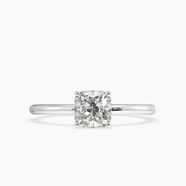 Bdaya Cushion Solitaire Engagement Ring 14K / 18K Solid Gold