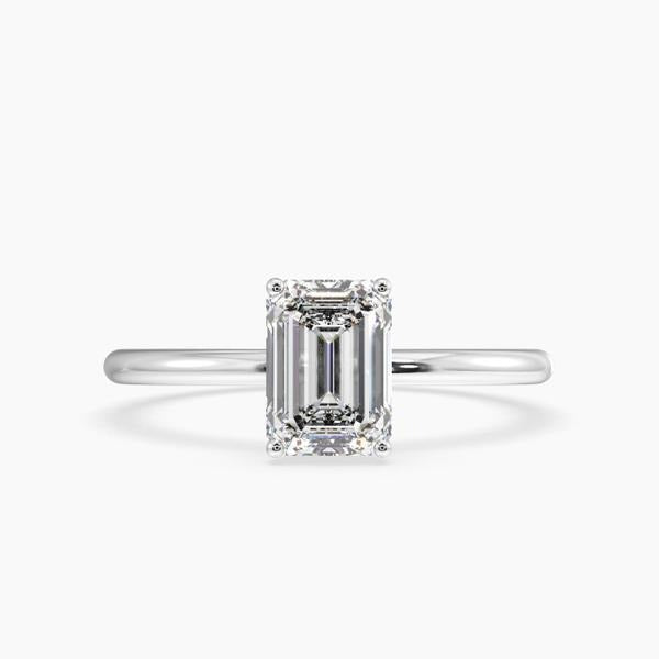 Bdaya Emerald Solitaire Engagement Ring 14K / 18K Solid Gold