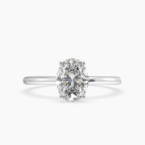 Bdaya Oval Solitaire Engagement Ring 14K / 18K Solid Gold