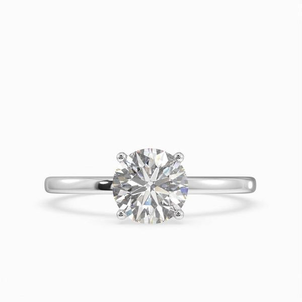 Deltic Round Solitaire Engagement Ring 14K / 18K Solid Gold