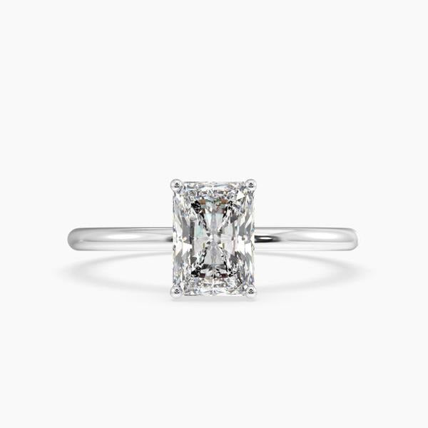 Bdaya Radiant Solitaire Engagement Ring 14K / 18K Solid Gold