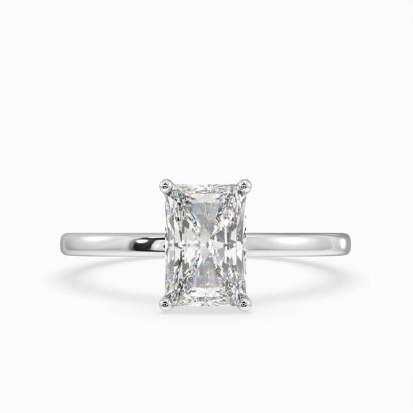 Deltic Radiant Solitaire Engagement Ring 14K / 18K Solid Gold