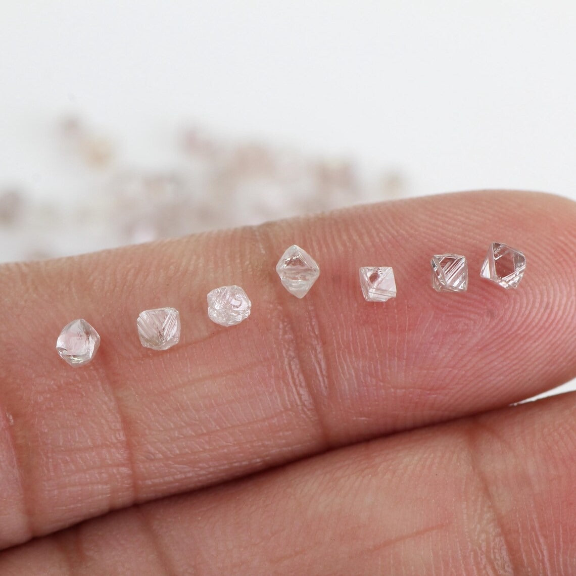 Natural Fancy Pink Purple Rough Diamond Octahedron 2.40 - 2.90 MM