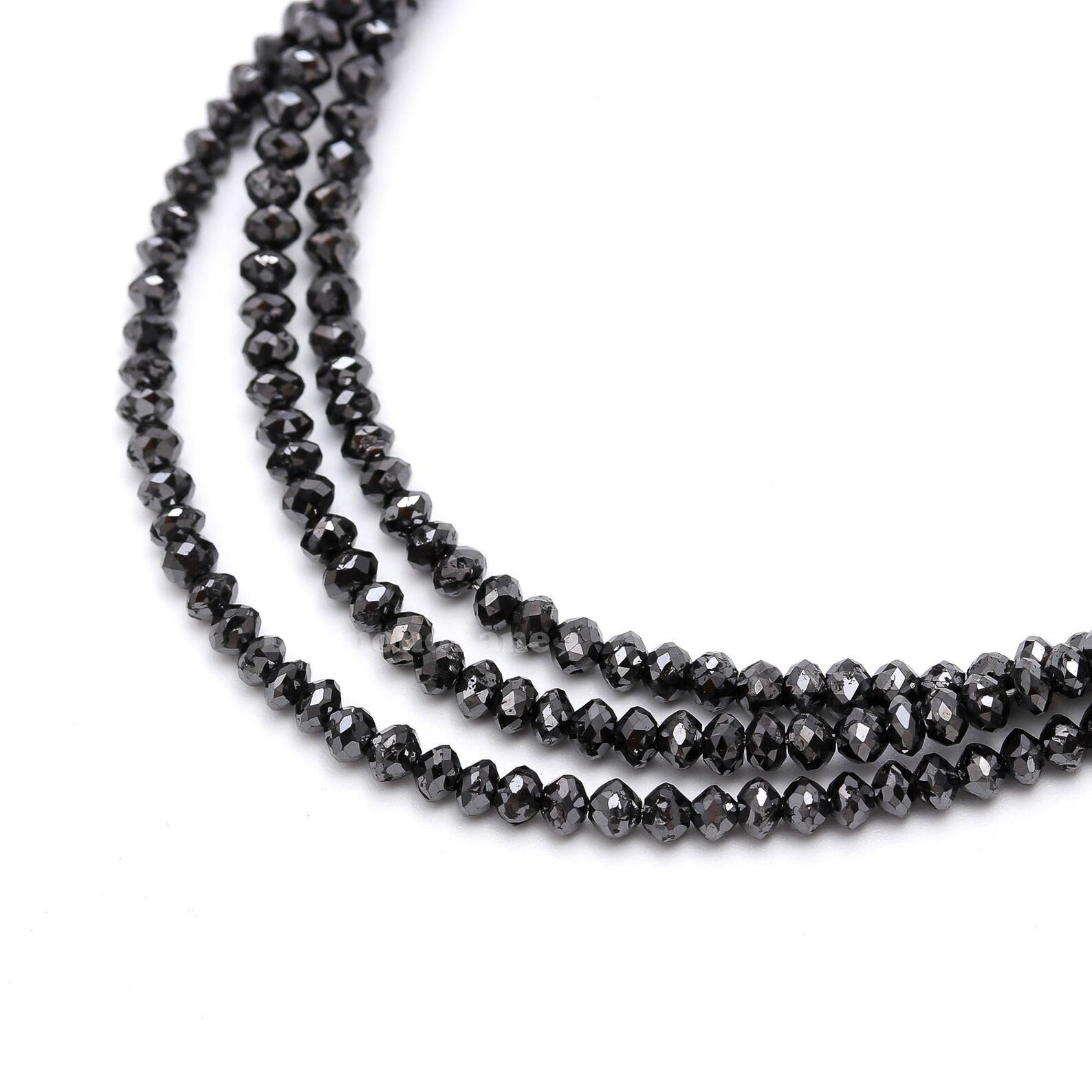 15 Inch Black Diamond Beads AAA Grade jewellery making Beads Diamond 3.5mm