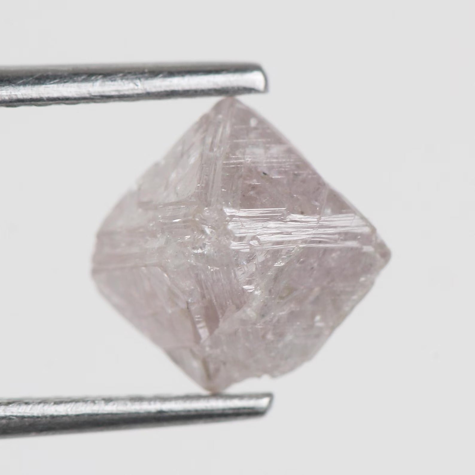 2.49 Carat Natural Octahedron Light Purple Pink Rough Diamond 6.7 MM