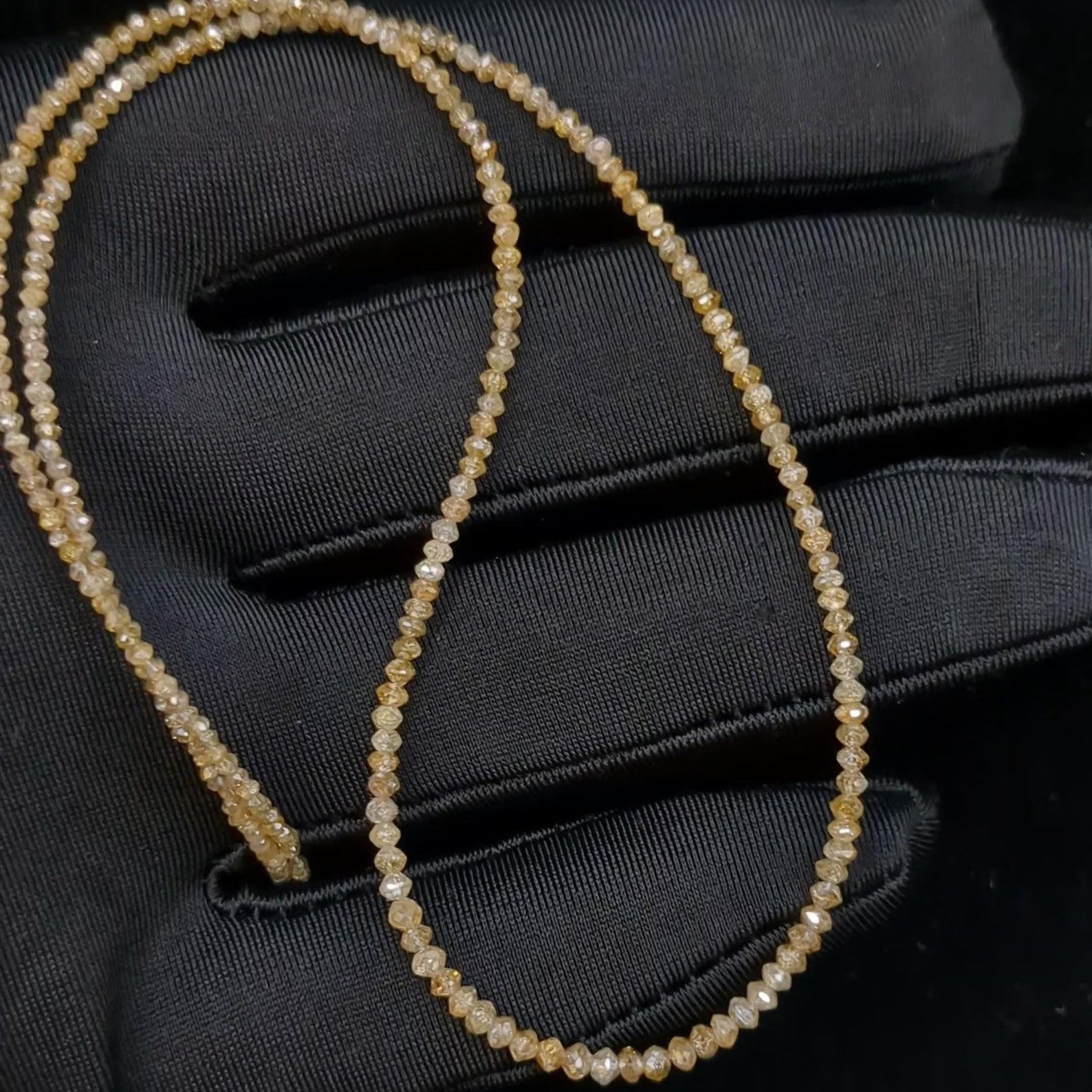 15 inch Natural Faceted Champagne Diamond Beads AAA+ Jewellery Making 2 mm