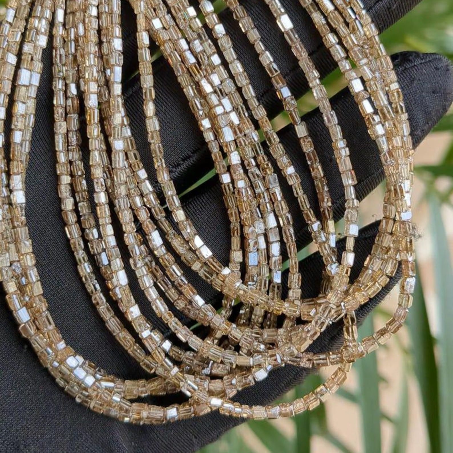 14 inch Champagne Diamond Cube Beads Faceted Natural Diamond