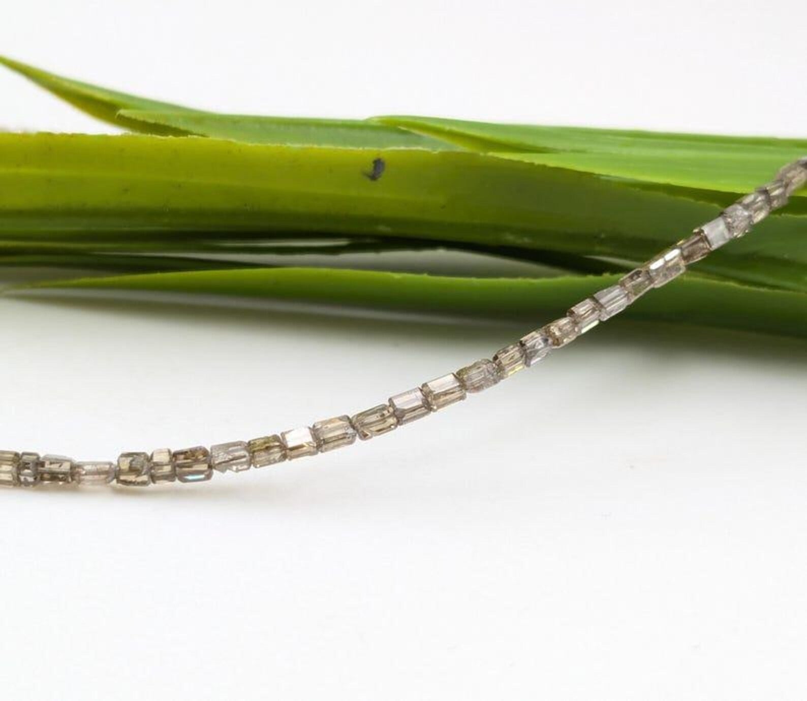 14 inch Champagne Diamond Cube Beads Faceted Natural Diamond