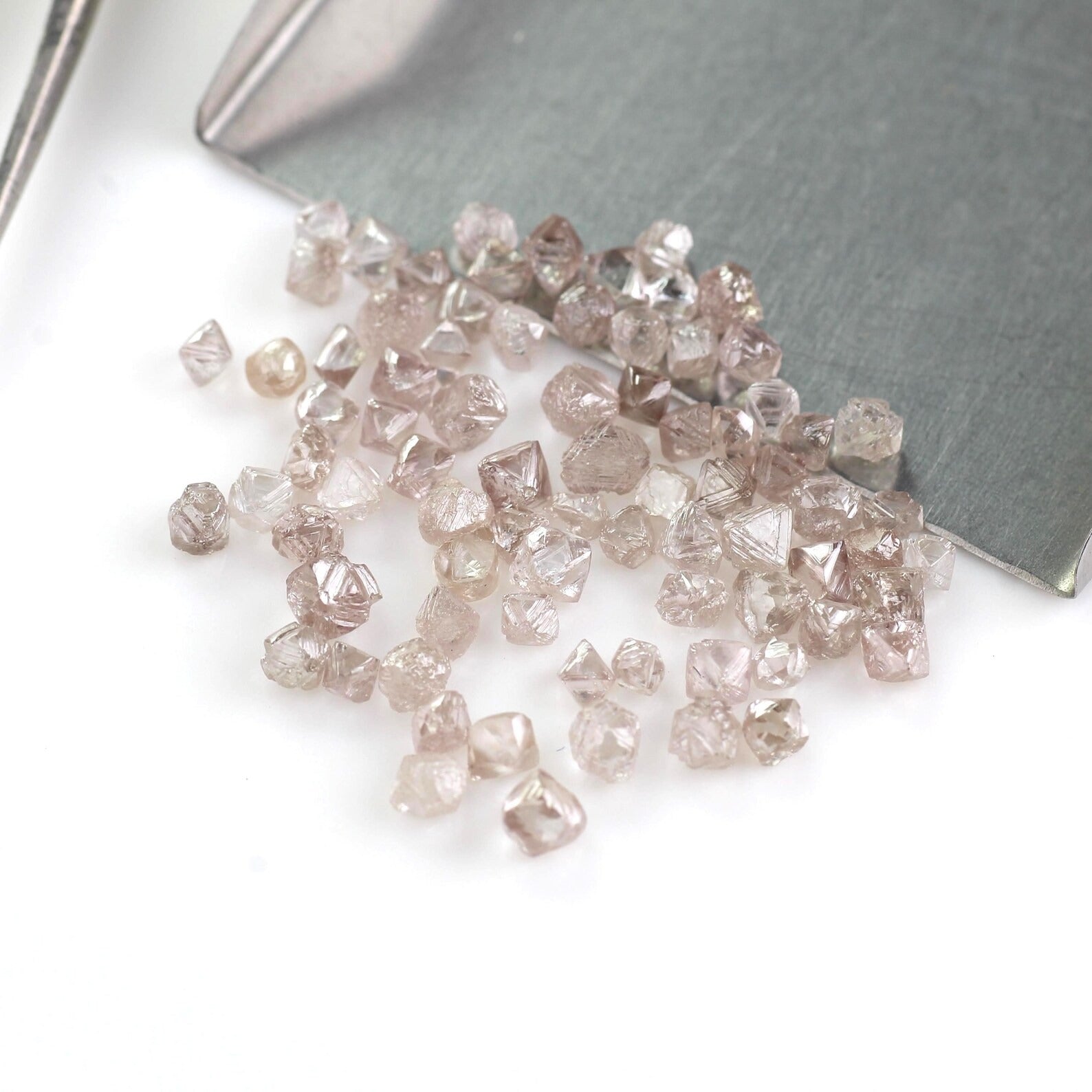 Natural Fancy Pink Purple Rough Diamond Octahedron 2.40 - 2.90 MM