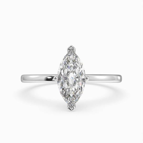 Deltic Marquise Solitaire Engagement Ring 14K / 18K Solid Gold