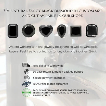 AAA Calibrated Marquise Brilliant Cut Natural Fancy Black Diamond Price/Piece - Blackdiamond