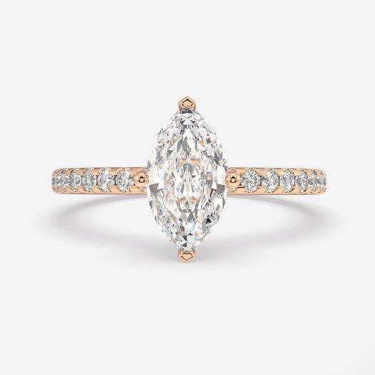 18k Gold 1ct D VVS1 Marquise Engagement Ring Julia