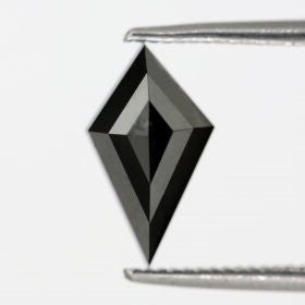 1.09 carat Elongated Black Diamond Kite Shape For Vintage Engagement Ring