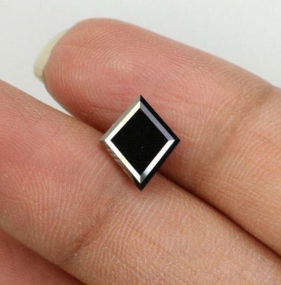 1 Carat Lozenge Cut Diamond Black Loose For Antique Engagement Ring - Blackdiamond