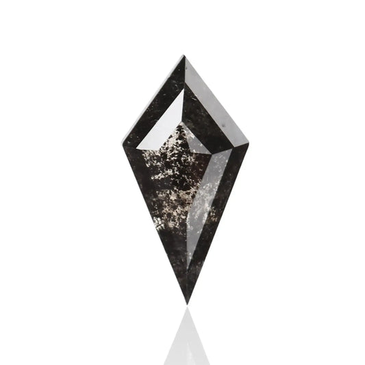 0.52 Carat 9.04 X 4.54 X 2.17 MM Kite Cut Fancy Black Salt and Pepper Diamond For Engagement Ring