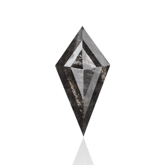0.51 Carat 9.04 X 4.61 X 1.87 MM Kite Cut Fancy Black Salt and Pepper Diamond For Engagement Ring