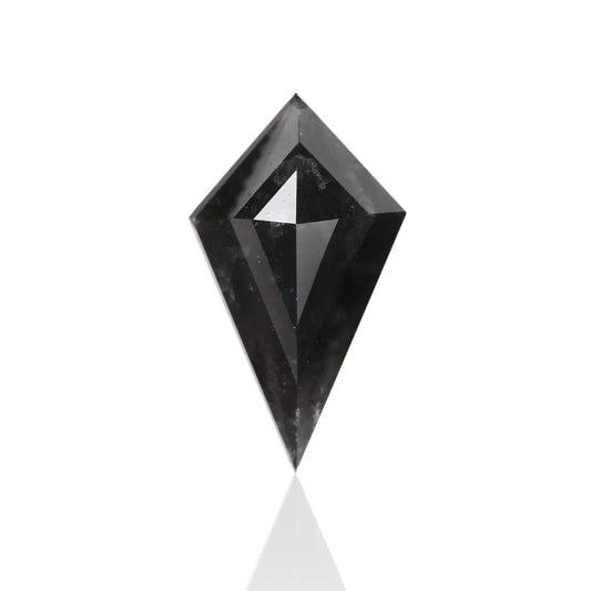 2.01 Carat 12.40 X 7.20 X 4.20 MM Kite Cut Fancy Black Salt and Pepper Diamond For Engagement Ring