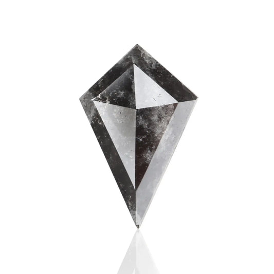 3.36 Carat 16.59 X 10.70 X 3.26 MM Kite Cut Fancy Black Gray Salt and Pepper Diamond For Engagement Ring