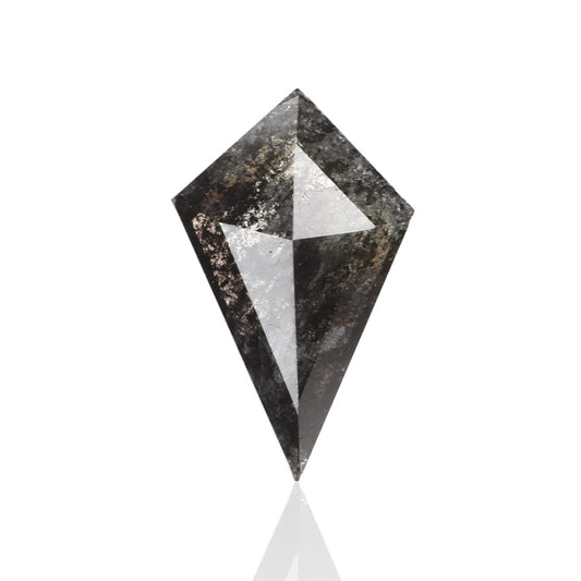 0.94 Carat 10.56 X 6.50 X 2.58 MM Kite Cut Fancy Black Gray Salt and Pepper Diamond For Engagement Ring
