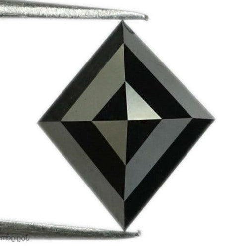 1 Carat Lozenge Cut Diamond Black Loose For Antique Engagement Ring
