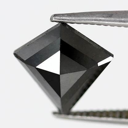 1.69 Carat Antique Kite Shape Natural Black Loose Ethically Sourced Diamond Ideal For Pave Ring Design - Blackdiamond