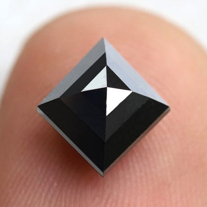 1.61 Carat Design Black Diamond Ring Lozenge Cut Loose Natural Diamond 9 MM - Blackdiamond