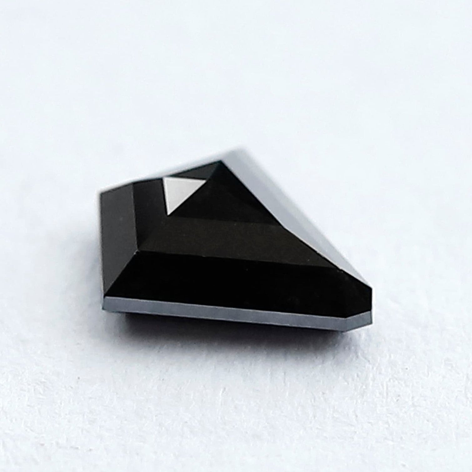 0.73 Carat 7 MM Kite Shape Black Color Diamond AAA Quality Loose Natural Diamond For Ring - Blackdiamond