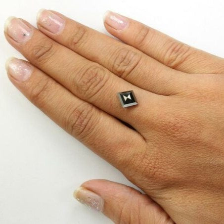 1 Carat Lozenge Cut Diamond Black Loose For Antique Engagement Ring - Blackdiamond