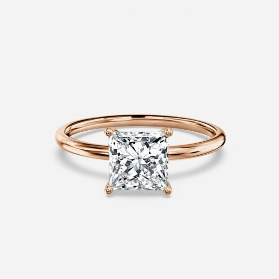 Bdaya Princess Solitaire Engagement Ring 14K / 18K Solid Gold