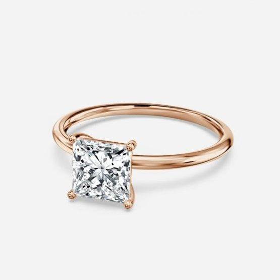 Bdaya Princess Solitaire Engagement Ring 14K / 18K Solid Gold