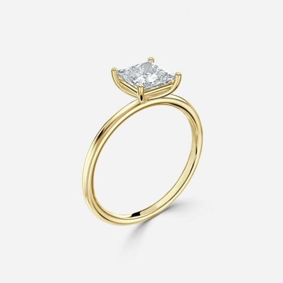 Bdaya Princess Solitaire Engagement Ring 14K / 18K Solid Gold