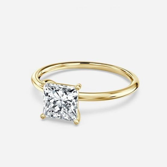 Bdaya Princess Solitaire Engagement Ring 14K / 18K Solid Gold