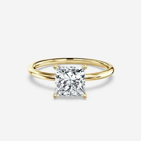 Bdaya Princess Solitaire Engagement Ring 14K / 18K Solid Gold